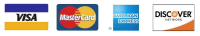 Visa, Mastercard, American Express, Discover